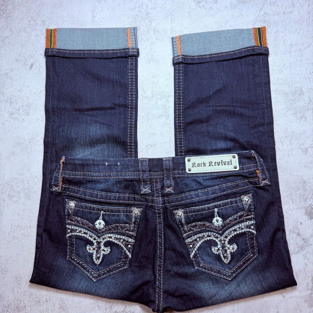 Rock Revival Maisky Easy Capri Womens 28 / Medium Dark Wash Y2K